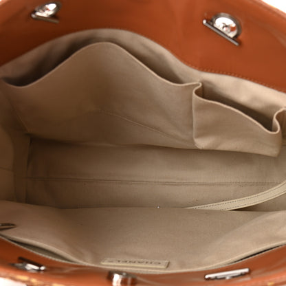 Chanel Vinyl Quilted In The Business North South Tote Orange 9 of 27