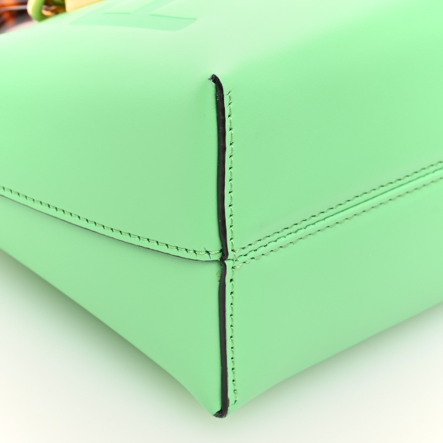 Fendi Vitello King Plexiglass Logo Embossed Mini By The Way Top Handle Boston Bag Edamame 8 of 9