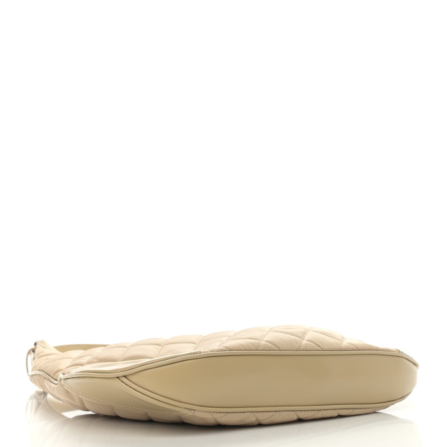 Nylon Quilted Patent Brook Hobo Beige