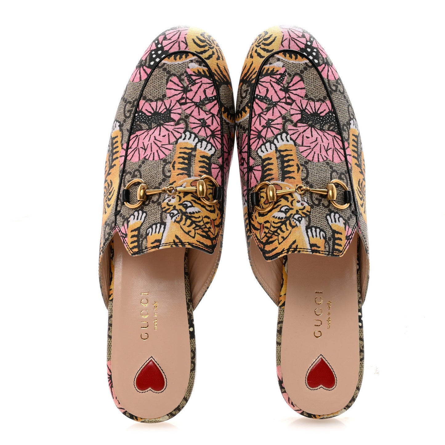 Canvas Flora Womens Princetown Slippers 36.5 White Multicolor 38 Beige