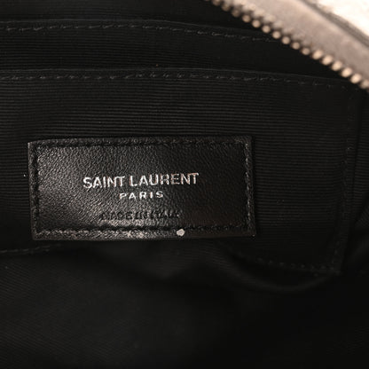 Saint Laurent Metallic Lambskin Quilted Mini Becky Double Zip Bag Argento 6 of 10