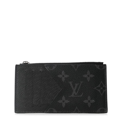 Louis Vuitton Monogram Eclipse Taiga Coin Card Holder 1 of 6