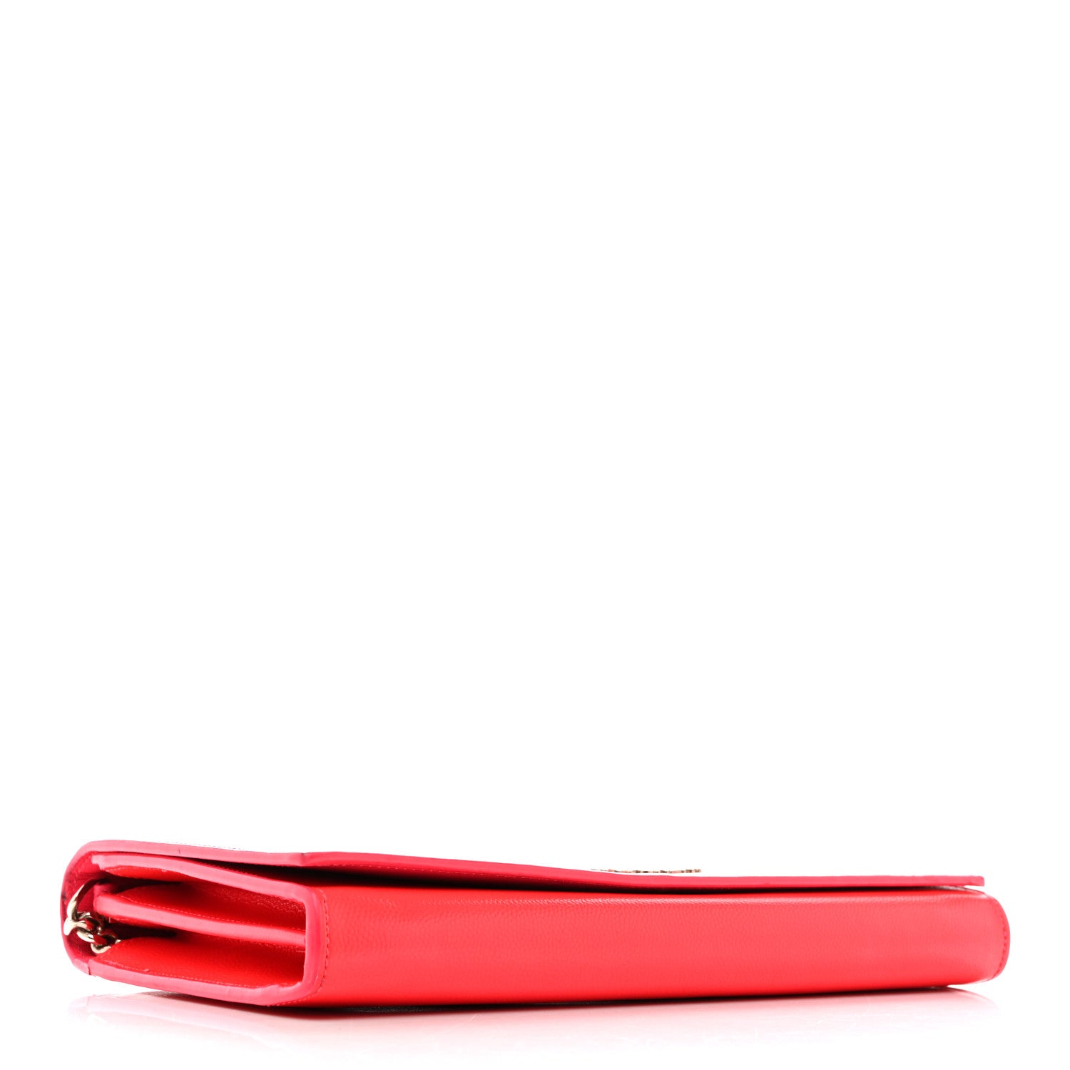 Saint Laurent Grain de Poudre Classic Letters Chain Wallet Fuchsia 4 of 14