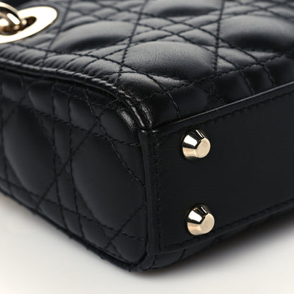 Christian Dior Lambskin Cannage Micro Lady Dior Black 9 of 11