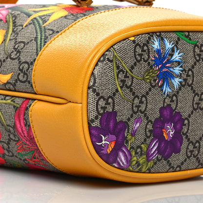 Gucci GG Supreme Monogram Flora Small Ophidia Bucket Bag Beige Multicolor Crop 10 of 11