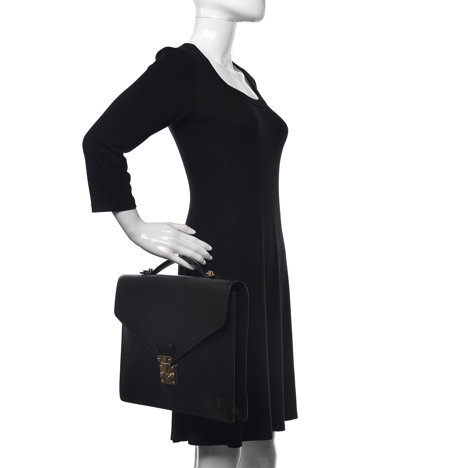 Louis Vuitton Epi Porte-Documents Briefcase Black 2 of 15