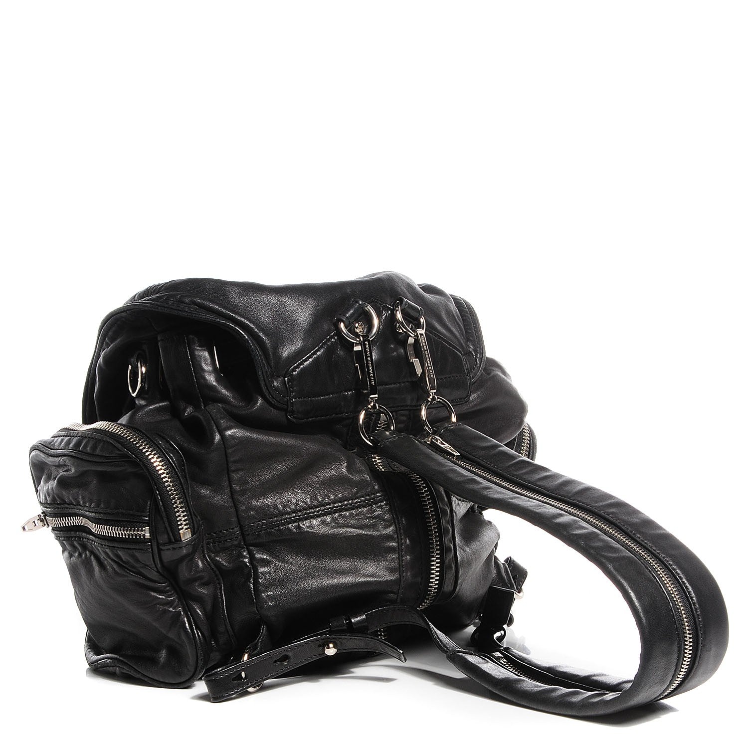 Alexander Wang Lambskin Marti Backpack Washed Black with Nickel Hardware 3 of 7