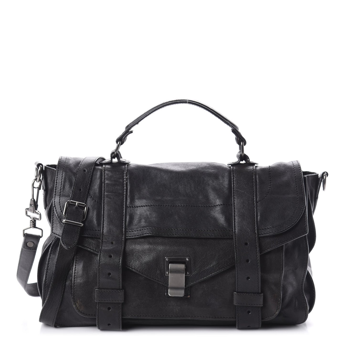 Lambskin Medium PS1 Satchel Black