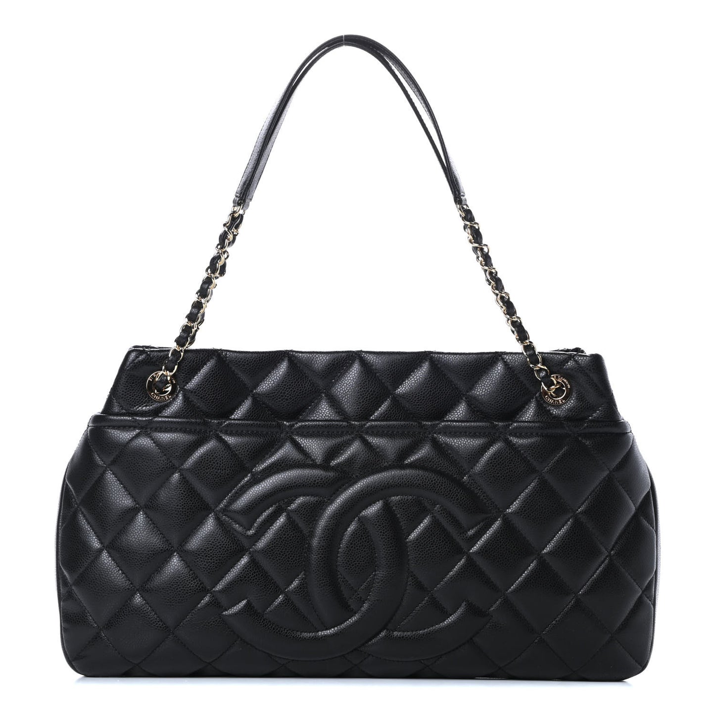 Caviar Quilted Timeless CC Soft Tote Black