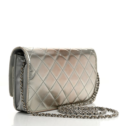 Chanel Patent Quilted Golden Class Wallet on Chain WOC Silver 3 of 12
