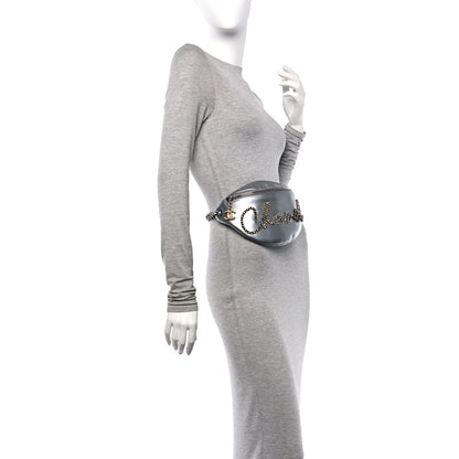 Chanel Metallic Crumpled Calfskin Chain 20s Signe Waist Bag Silver 2 of 11