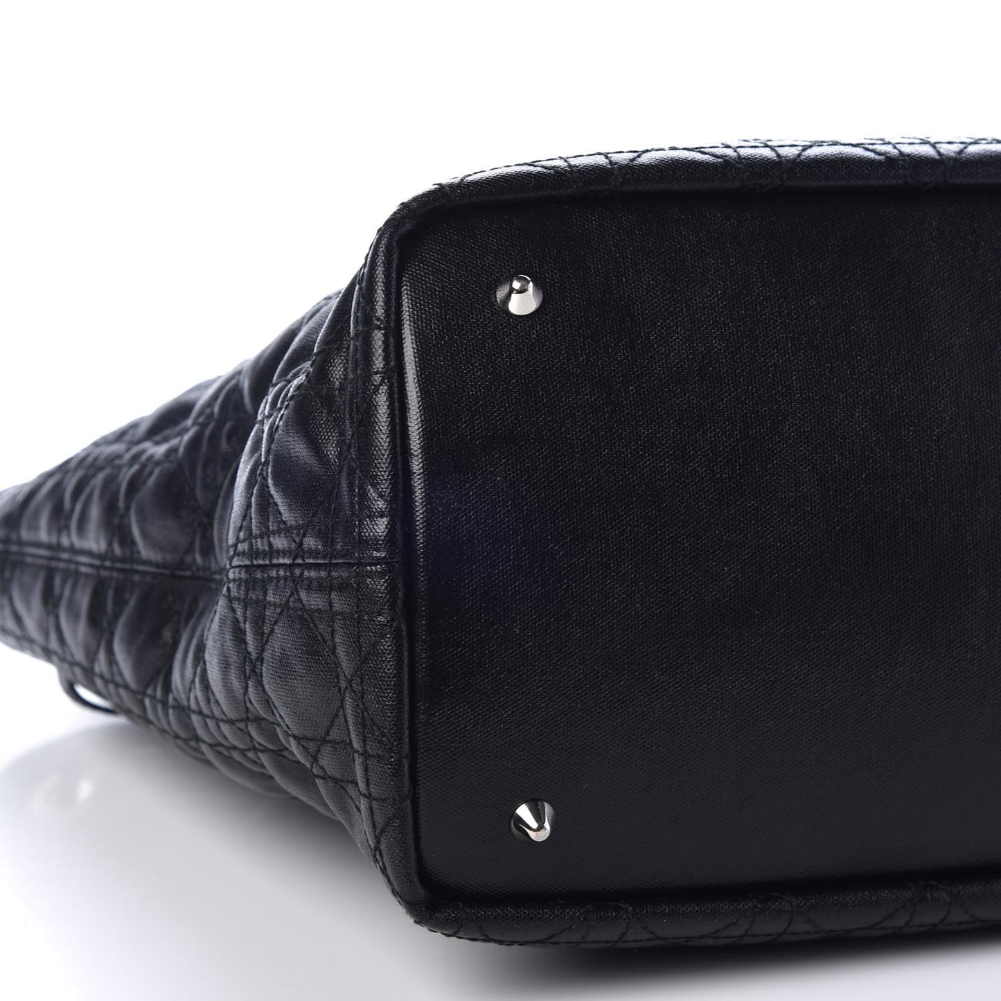Coated Canvas Cannage Large Panarea Tote Black