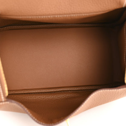 Hermes Taurillon Clemence Lindy 26 Gold 5 of 12