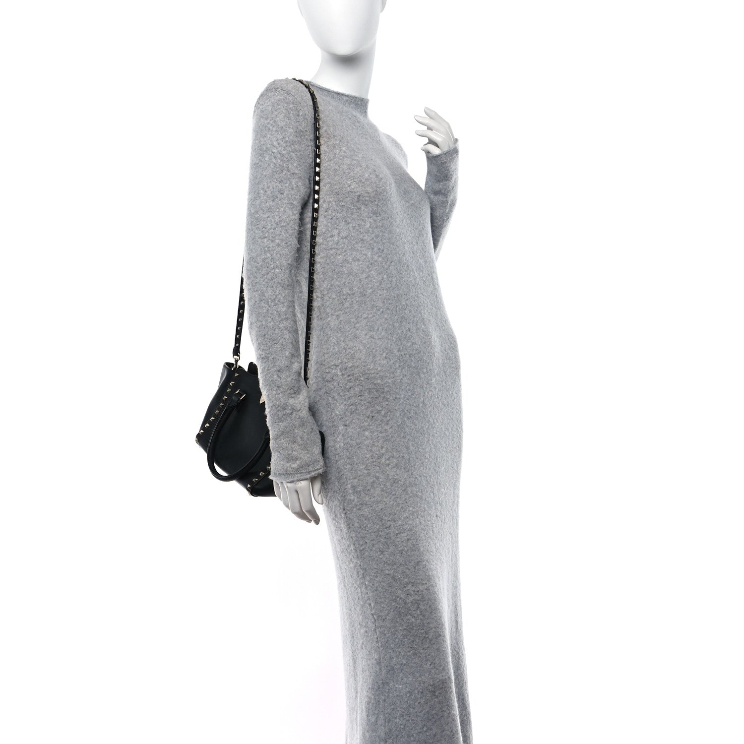 Valentino Garavani Vitello Mini Rockstud Double Handle Tote Black 3 of 10