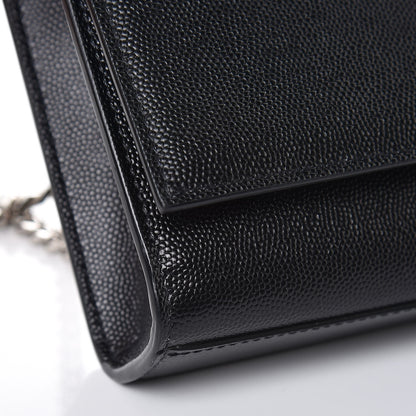 Saint Laurent Grain De Poudre Small Monogram Kate Satchel Black 9 of 10