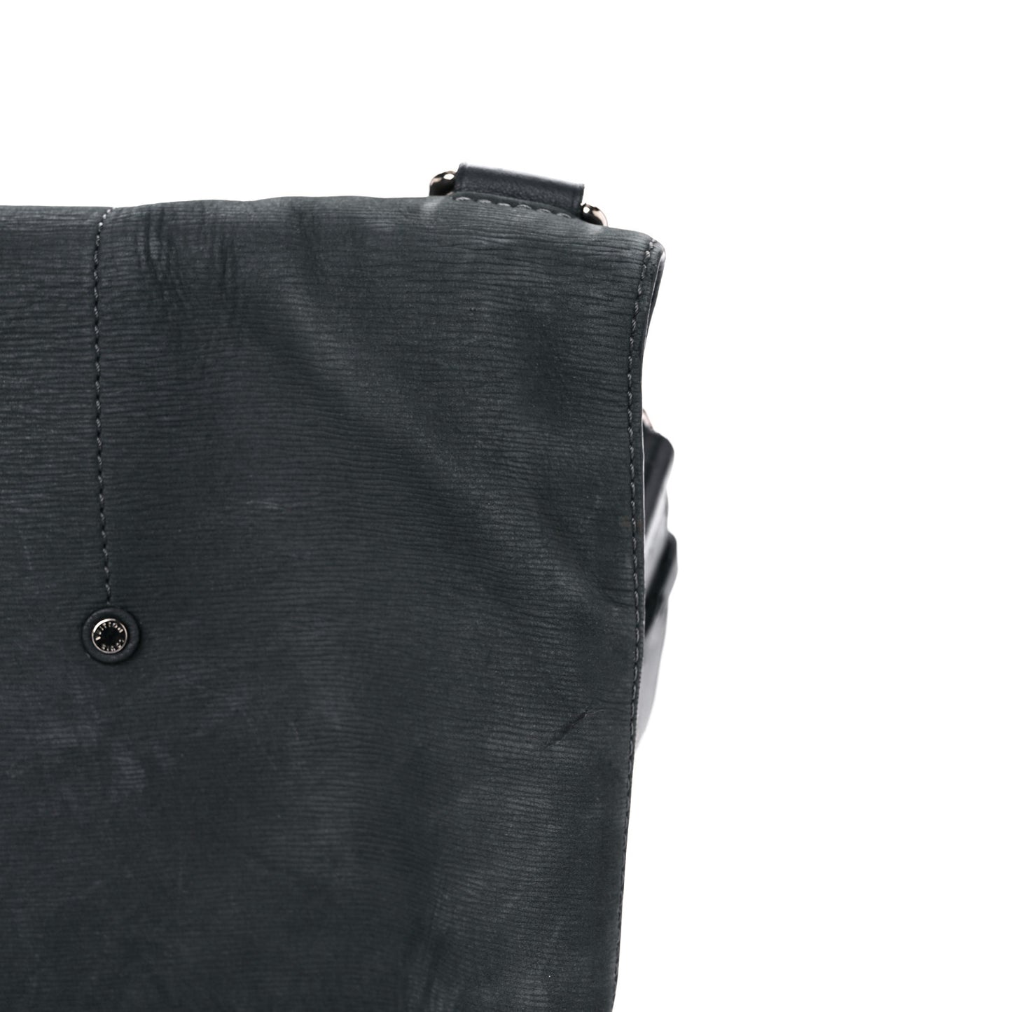 Nubuck Calfskin Folded Messenger Bag Grey