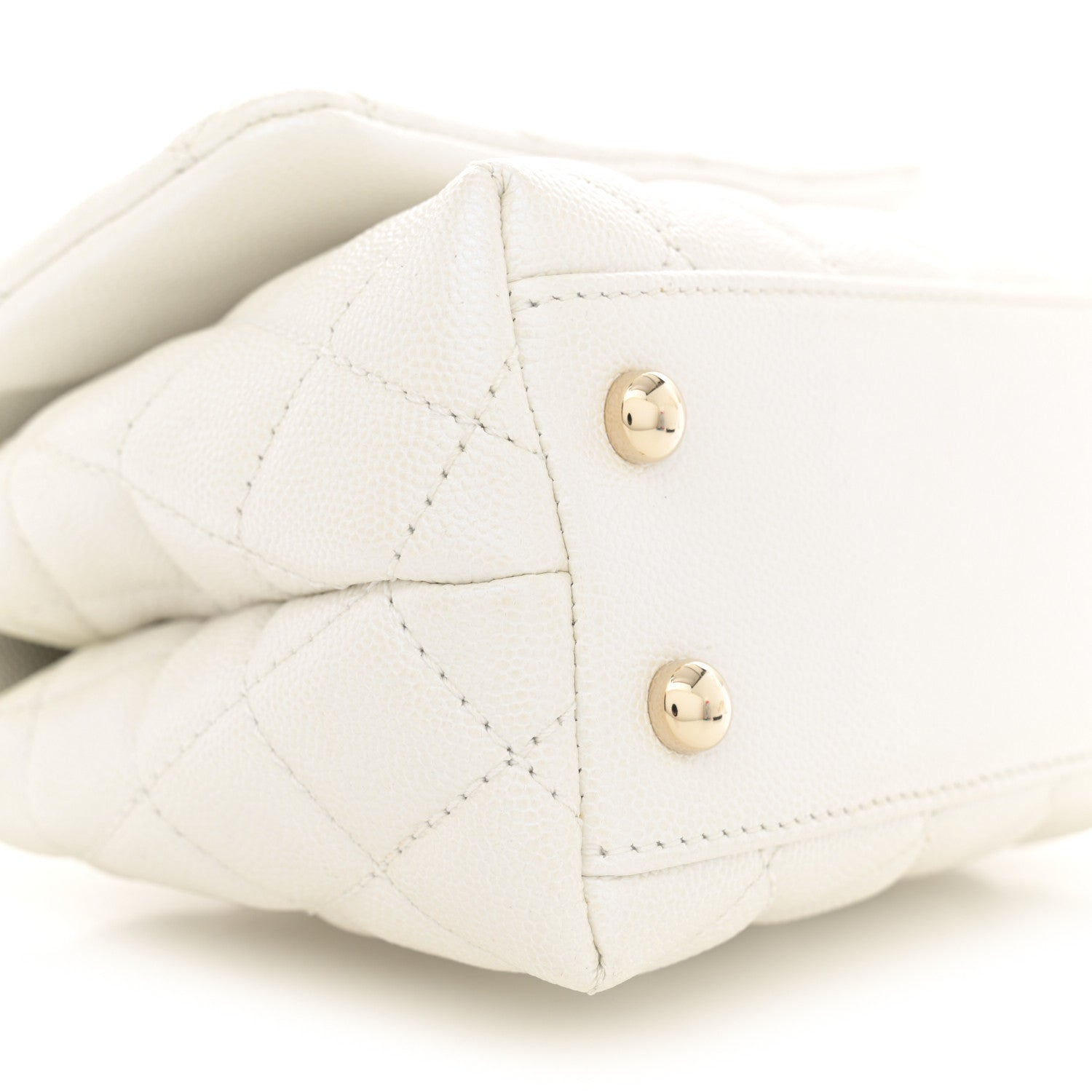 Chanel Iridescent Caviar Quilted Extra Mini Coco Handle Flap White 9 of 12