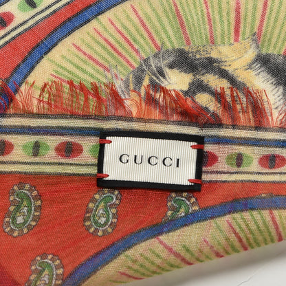 Gucci Cashmere Wool Silk Tiger Card Scarf Multicolor 3 of 5