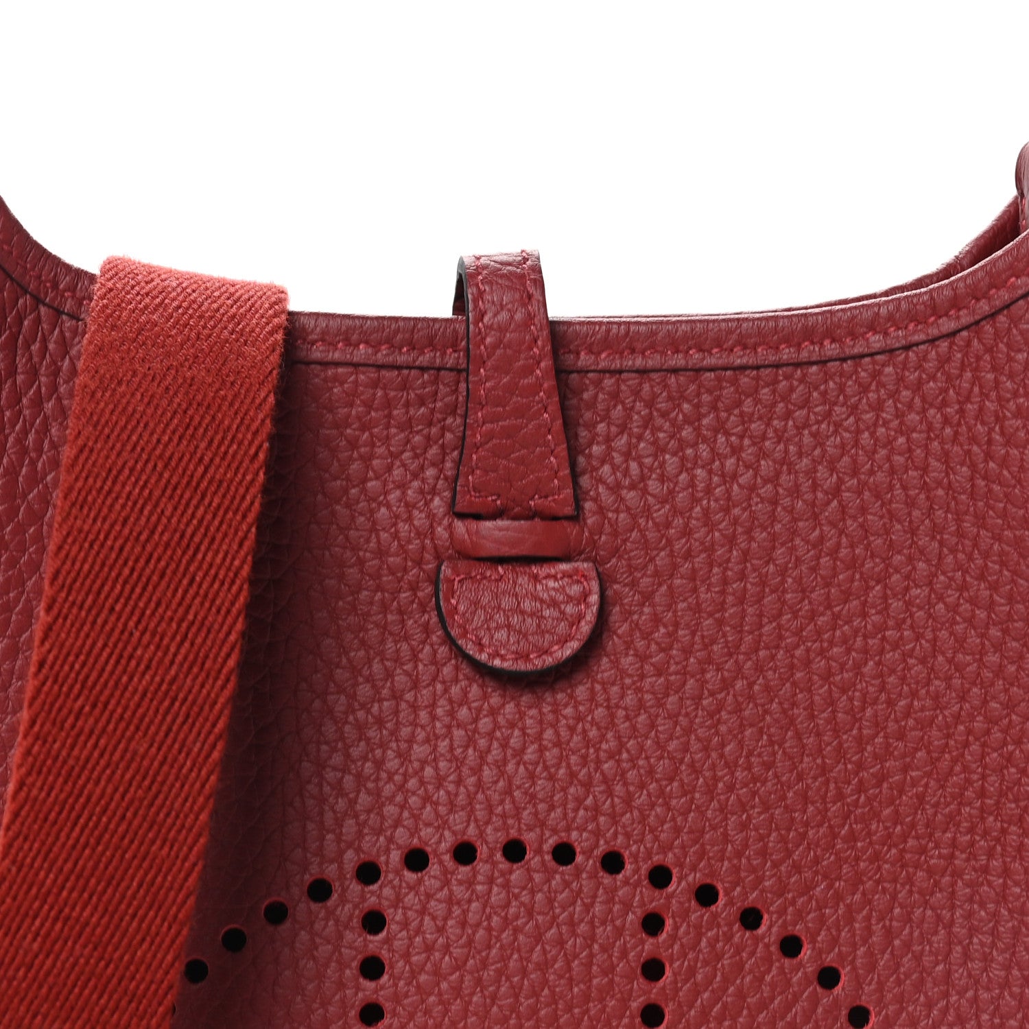Hermes Taurillon Clemence Evelyne TPM Rouge H 8 of 10