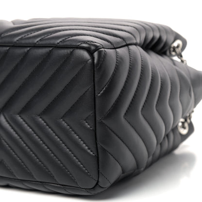 Chanel Calfskin Chevron Small Urban Spirit Drawstring Bag Black 7 of 9