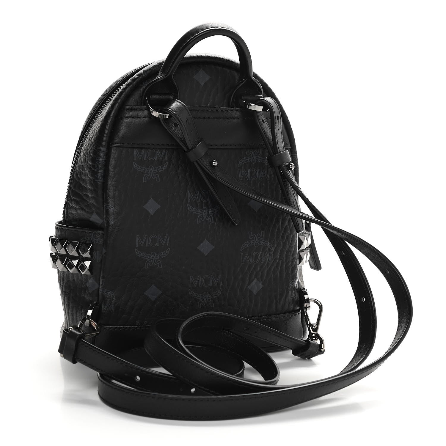MCM Visetos Side Stud X-Mini Stark Bebe Boo Backpack Black 3 of 12