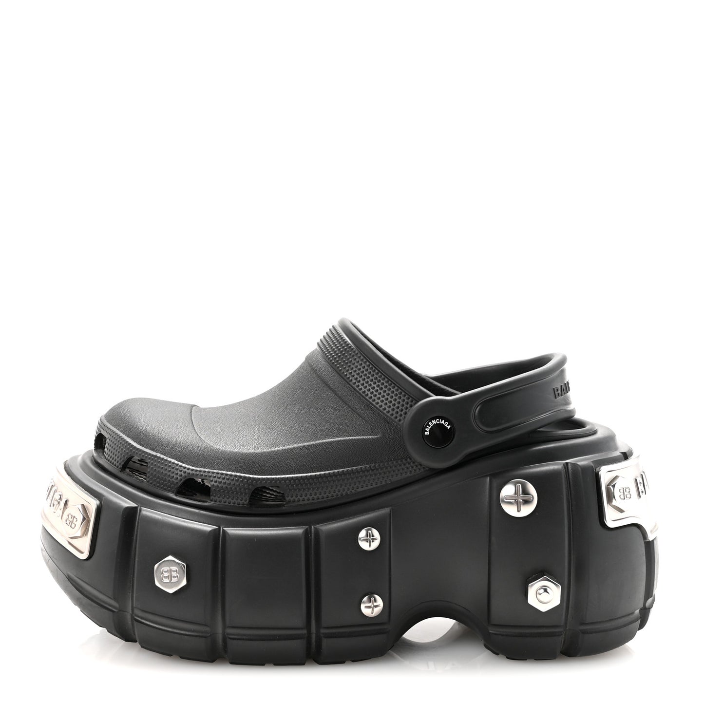 X CROCS Rubber Hardcroc Platform Sandals 39 Black