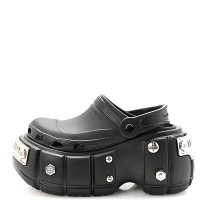 Balenciaga X CROCS Rubber Hardcroc Platform Sandals 39 Black 1 of 8