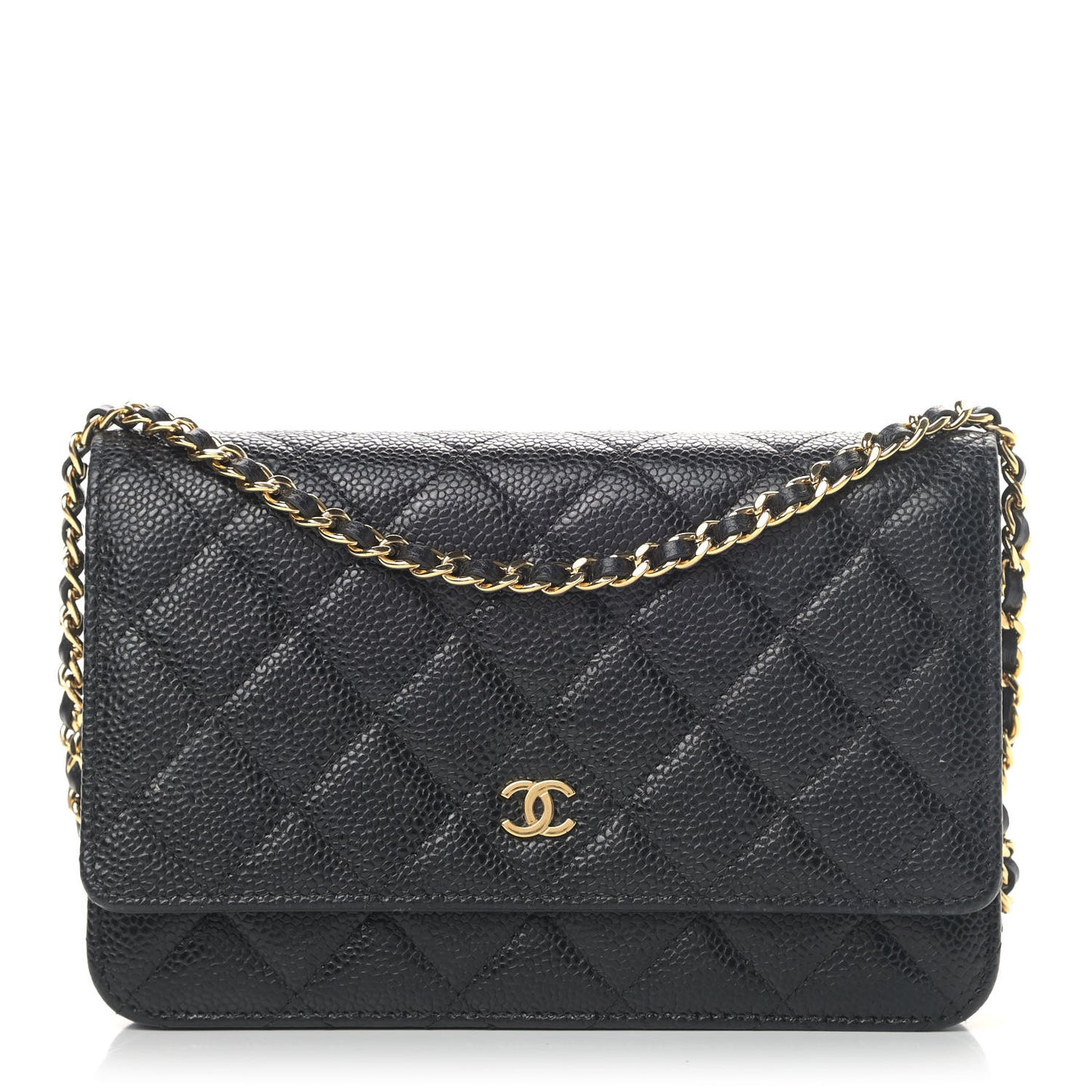 Caviar Quilted Wallet On Chain WOC Black