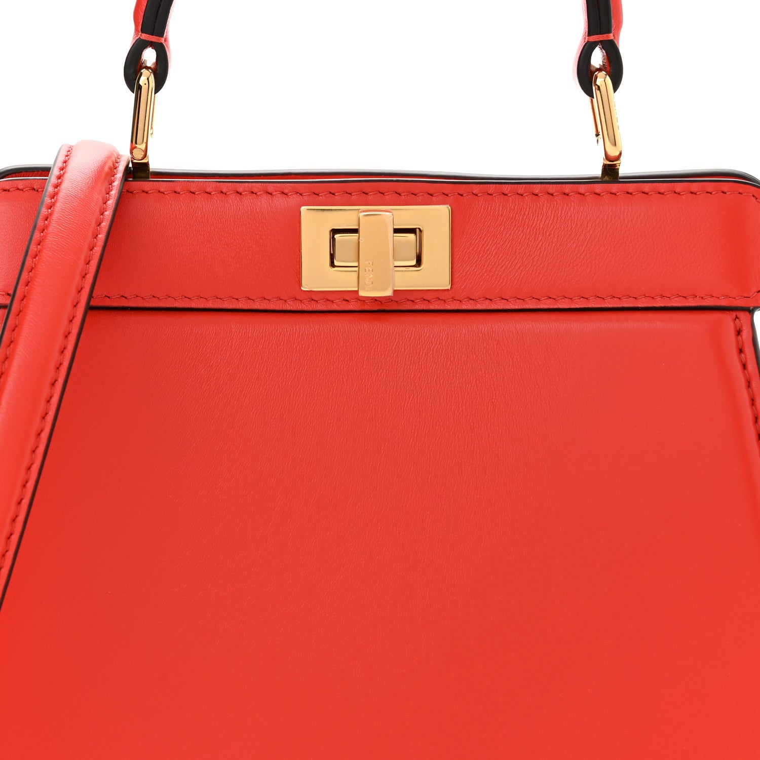 Fendi Shiny Nappa Petite Peekaboo I SEE U Satchel Papavero 7 of 10