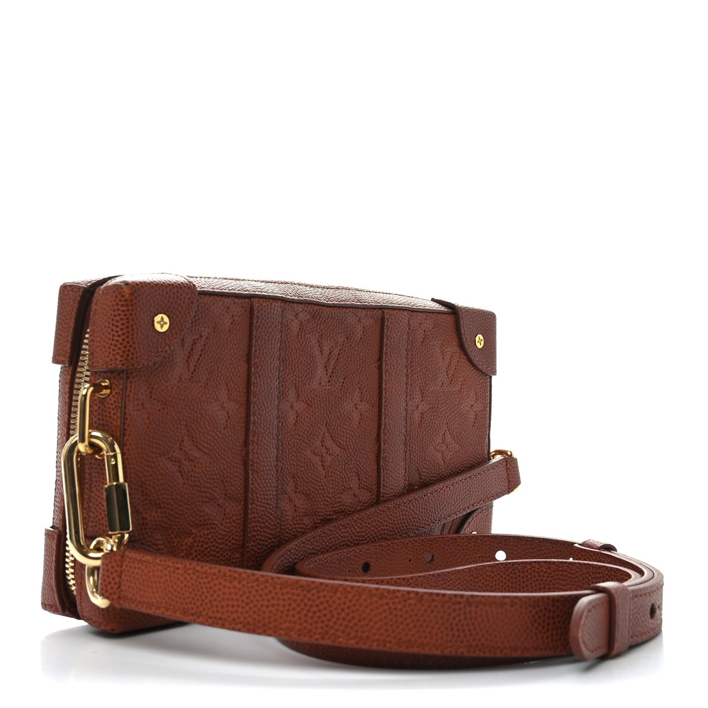 X NBA Monogram Embossed Ball Grain Cowhide Soft Trunk Wallet Brown