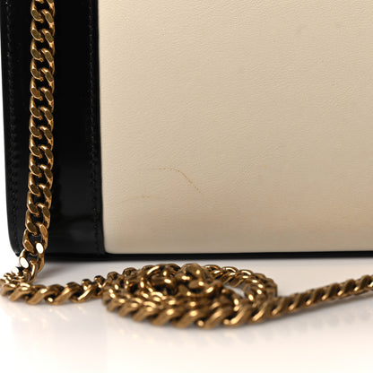 Saint Laurent Nappa Patent Calfskin Two-Toned Small Monogram Kate Satchel Alabastro Black 10 of 10