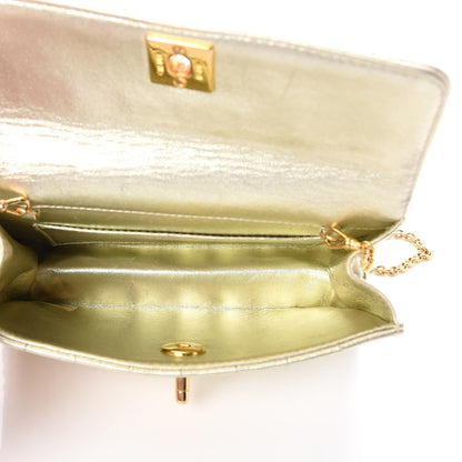 Chanel Metallic Lambskin Vertical Quilted Mini Flap Light Gold 5 of 8