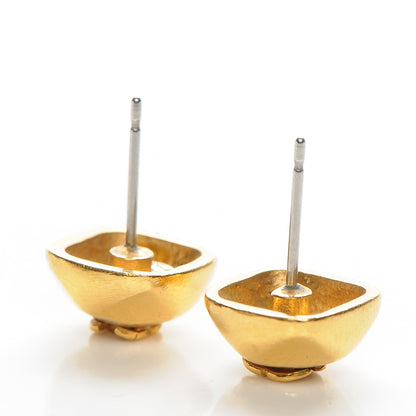 Chanel CC Square Earrings Gold 3 of 4