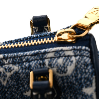 Louis Vuitton Denim Monogram Jacquard Micro Speedy Bag Charm Bleu 5 of 5