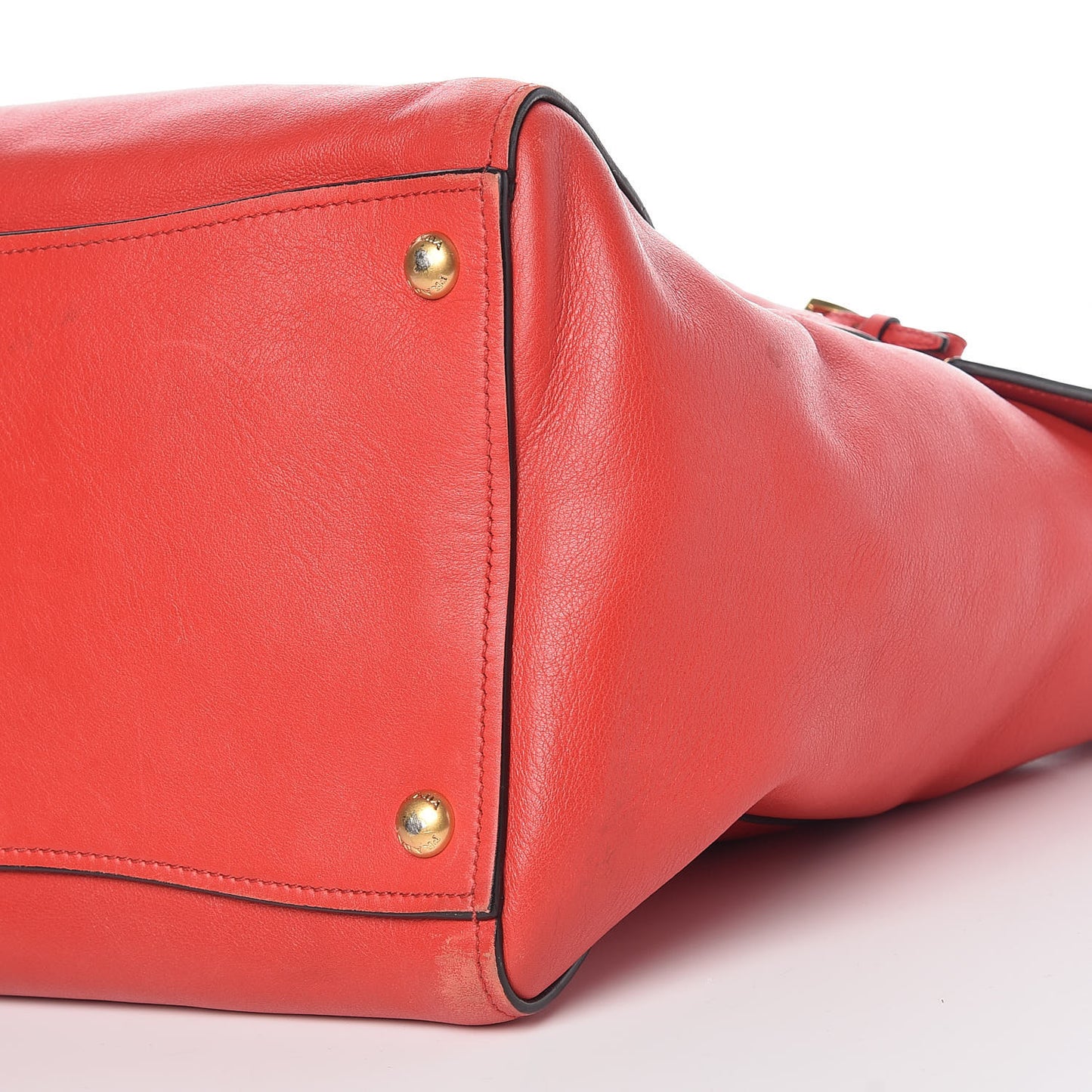 Glace Calfskin Twin Pocket Tote Fuoco