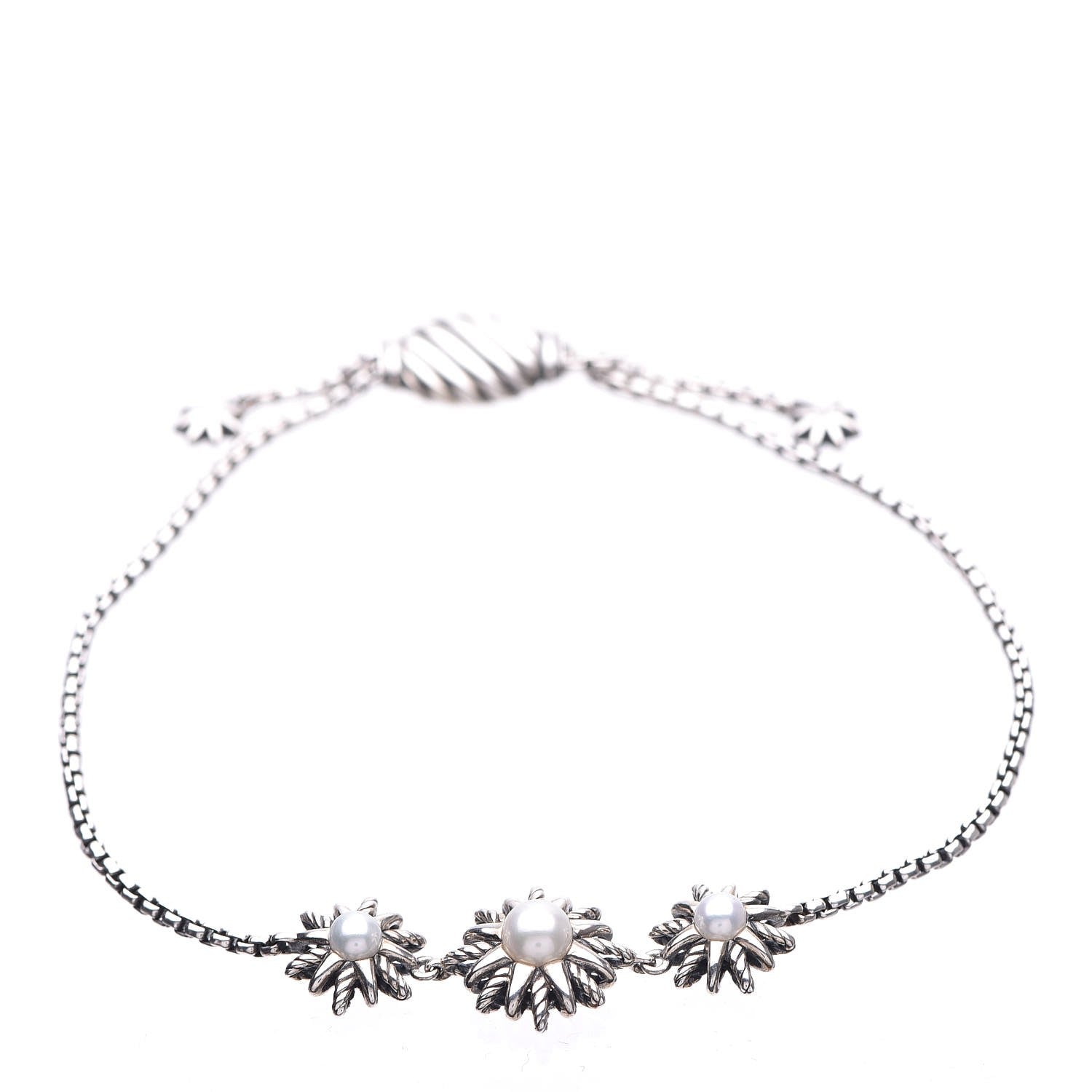 David Yurman Sterling Silver Pearl Starburst Bracelet 1 of 4