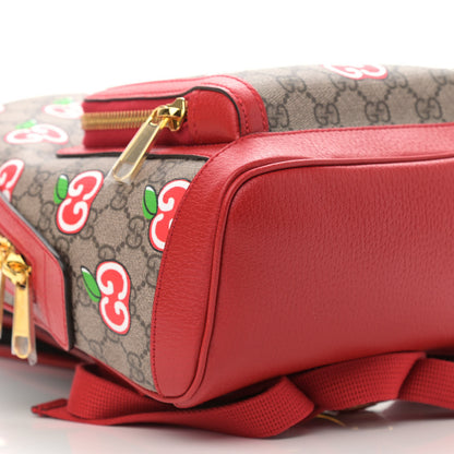 Gucci GG Supreme Monogram Apple Small Retro Interlocking G Day Backpack Beige Multicolor Lobster Red 4 of 10