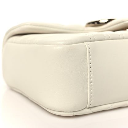 Gucci Lambskin Matelasse Small GG Marmont Shoulder Bag White 9 of 11