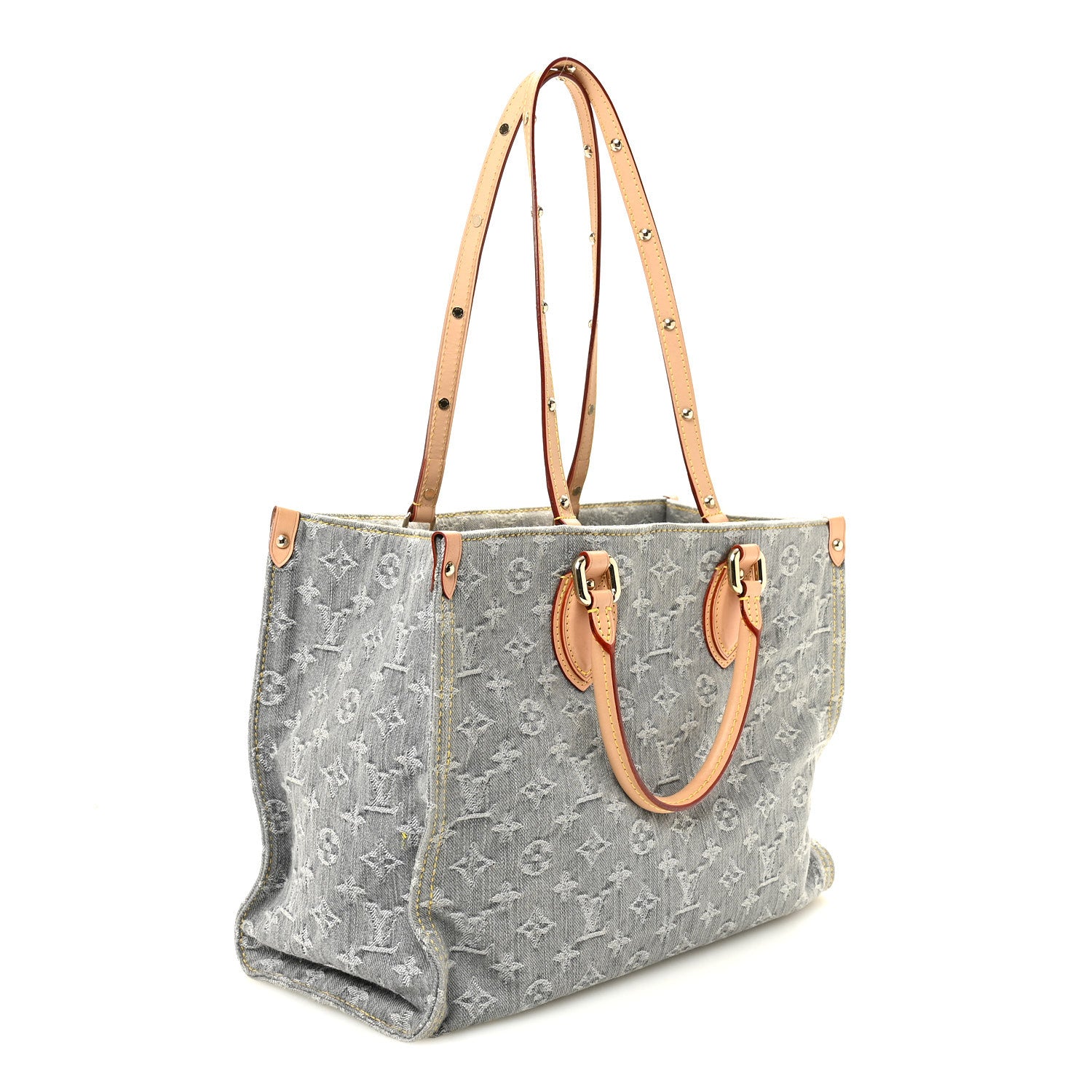 Louis Vuitton Monogram Denim Onthego MM Washed Gray 3 of 9