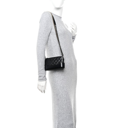 Chanel Aged Calfskin Quilted Small Gabrielle Clutch With Chain Black 2 of 13