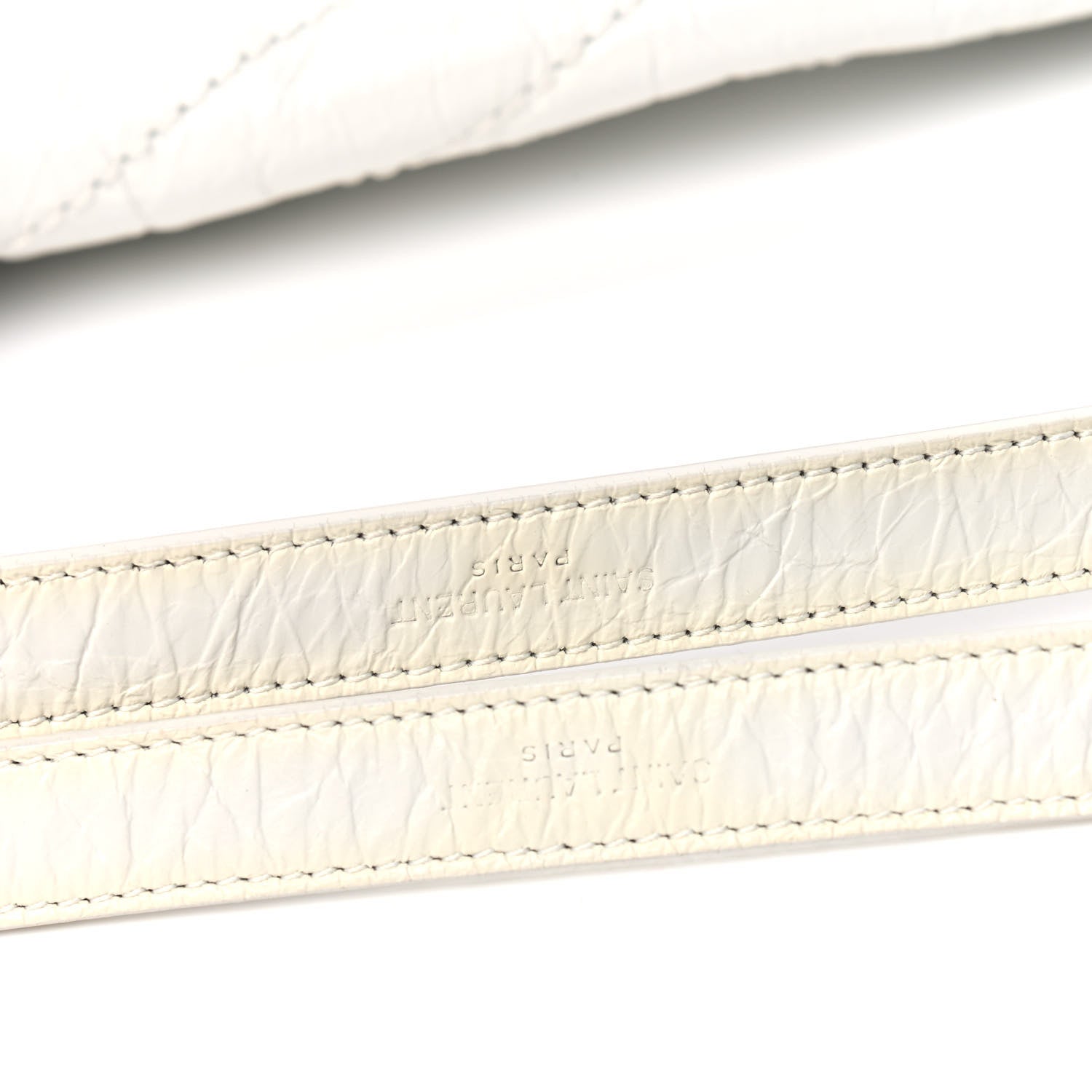 Saint Laurent Crinkled Calfskin Matelasse Monogram Medium Niki Chain Satchel Dirty White 6 of 6