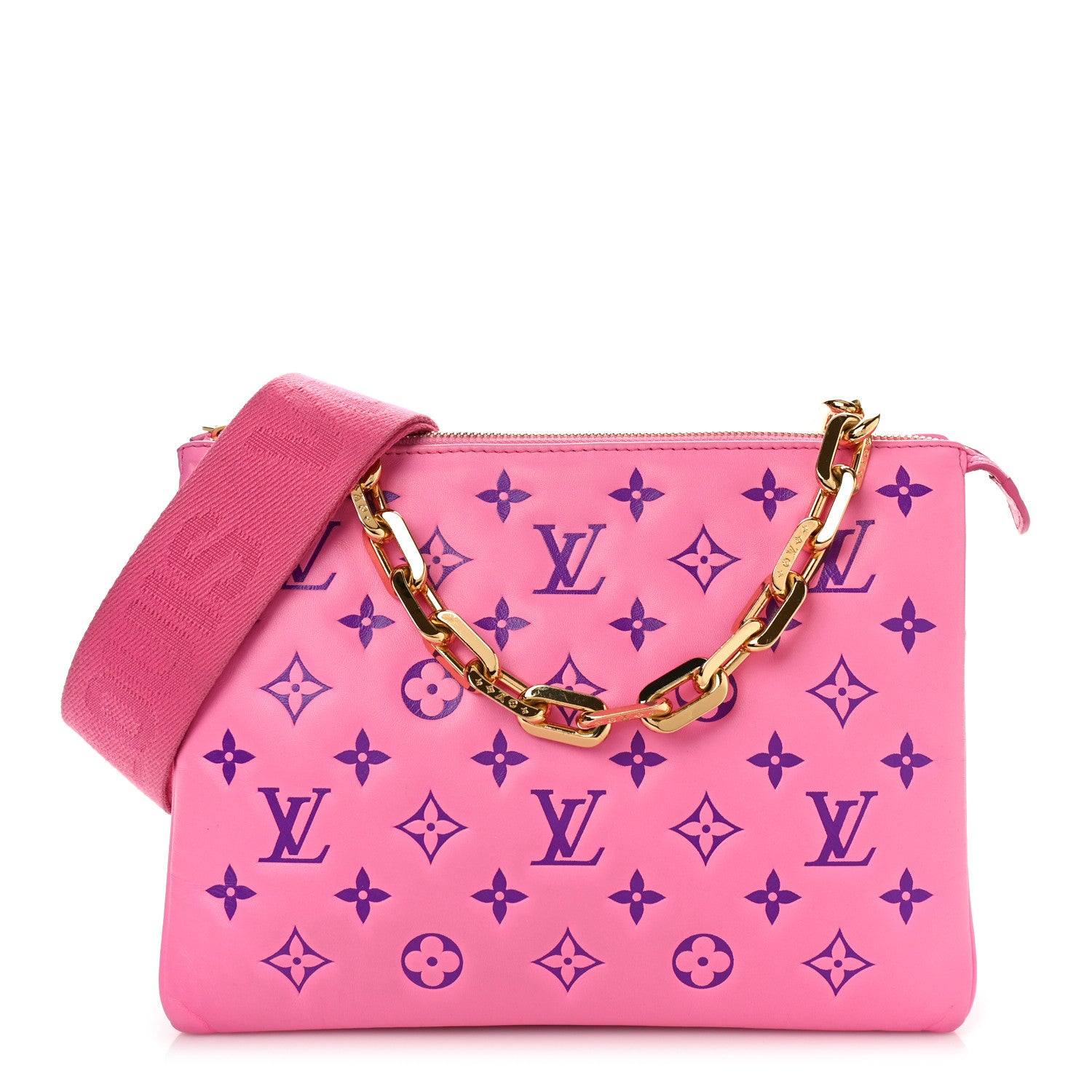 Louis Vuitton Lambskin Embossed Monogram Vuittamins Coussin PM Rose Violet 1 of 8