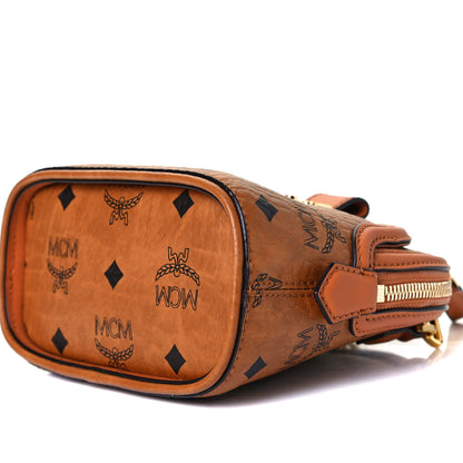 MCM Visetos Mini Anna Crossbody Bag Cognac 10 of 12
