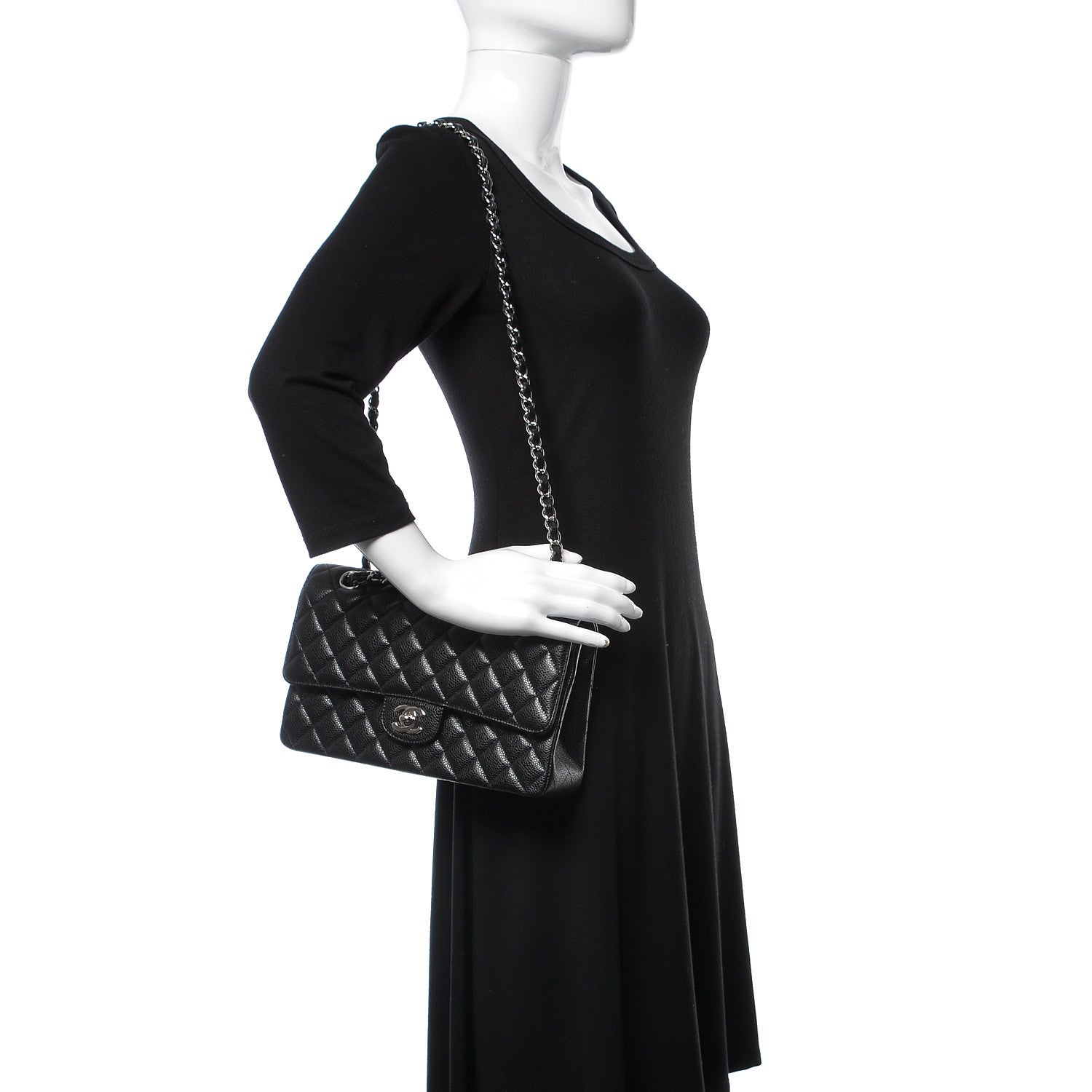 Chanel Caviar Quilted Medium Double Flap Black 2 of 9