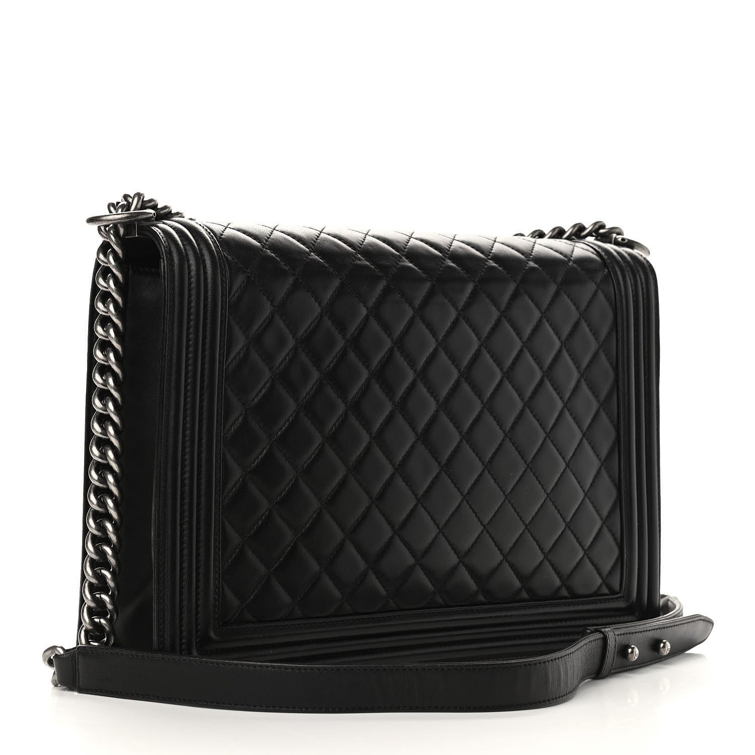 Chanel Lambskin Quilted Large Boy Flap Black 3 of 10