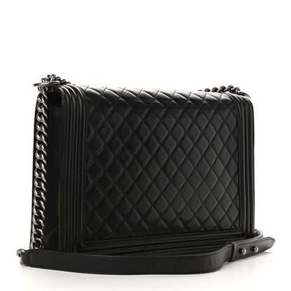 Chanel Lambskin Quilted Large Boy Flap Black 3 of 10