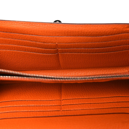 Hermes Chevre Mysore Kelly Longue Wallet Orange 5 of 12