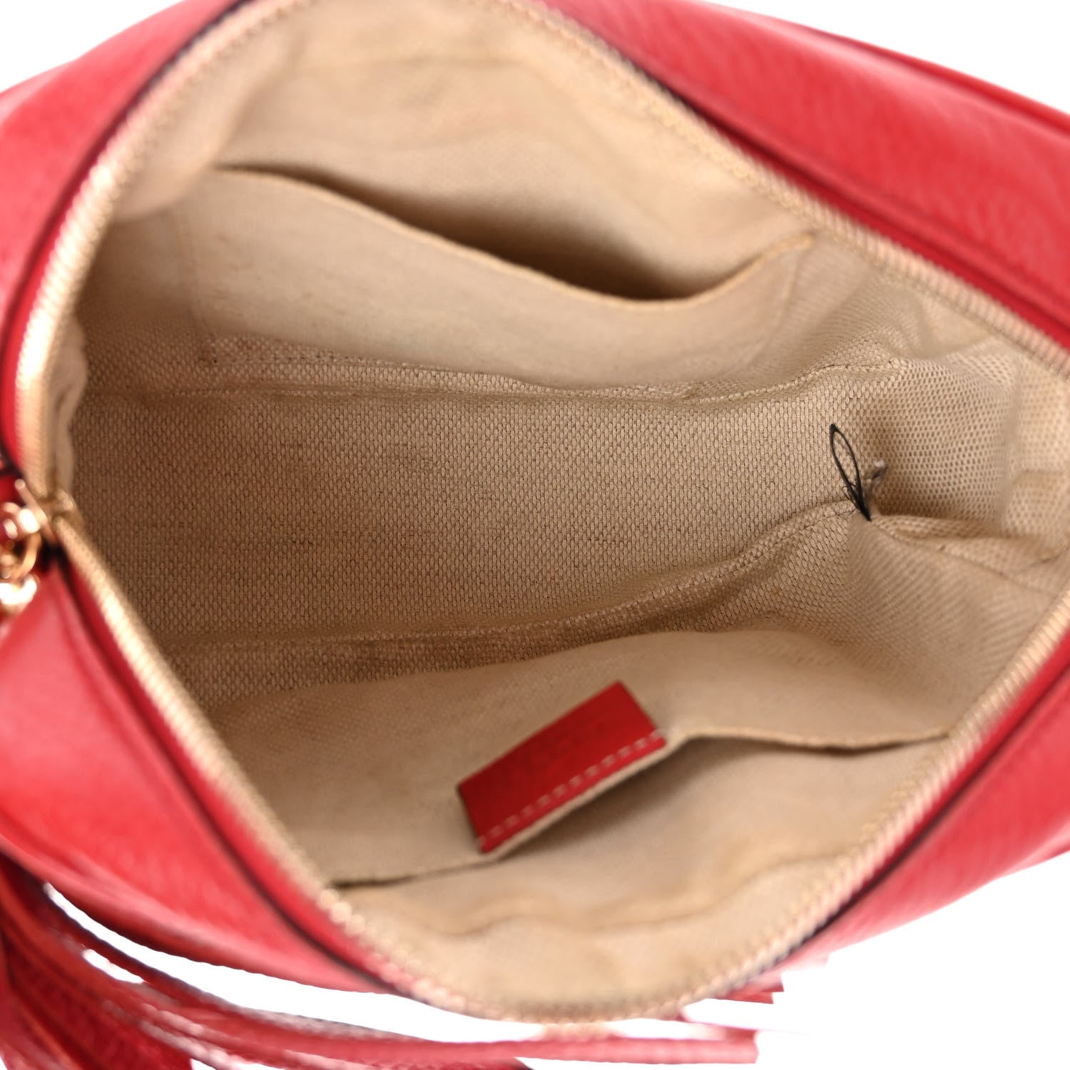 Gucci Pebbled Calfskin Small Soho Disco Bag Tabasco Red 5 of 11