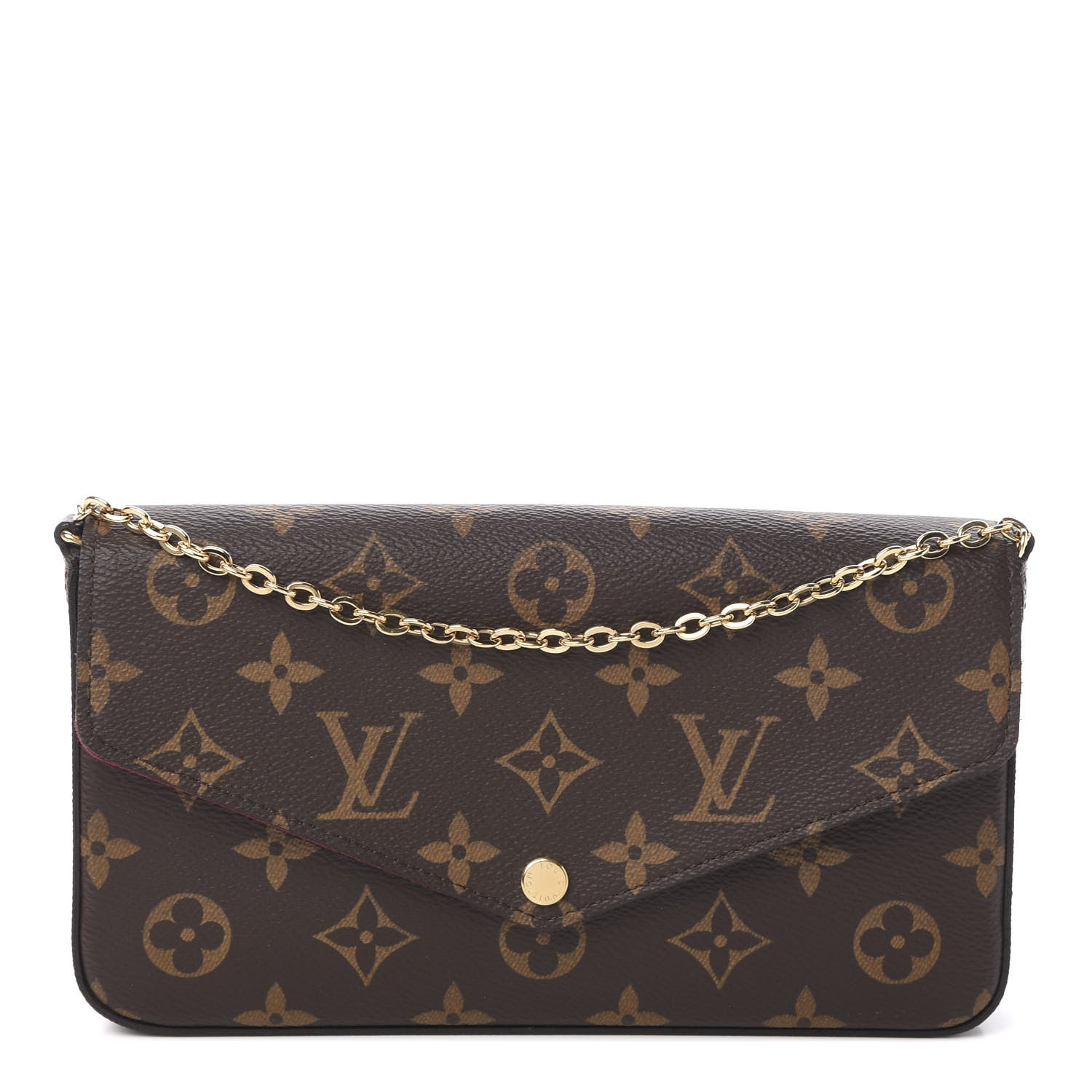 Louis Vuitton Monogram Pochette Felicie Chain Wallet Fuchsia 1 of 11