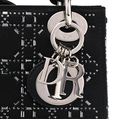 Christian Dior Satin Crystal Cannage Mini Lady Dior Black 7 of 10